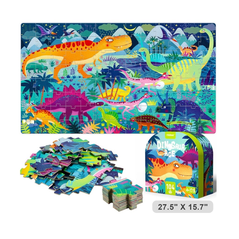 🦕 NEW Unopened Dino Puzzle 104 Pcs with Hand Held Box 🦕